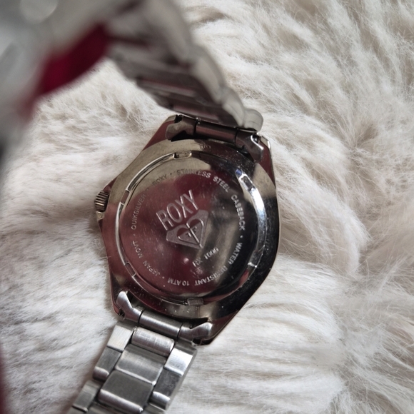 Roxy QUICKSILVER Watch Stainless Steel Dive Watch 10 ATM Silver Tone Purple ✨️💫 - Picture 5 of 12